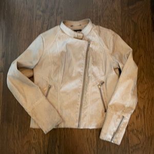 NWOT Versona Grey JouJou Vegan Leather Moto Jacket